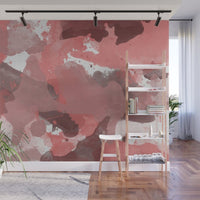 Red Splatters Watercolor - Peel and Stick Removable Wallpaper Full Size Wall Mural  - PIPAFINEART