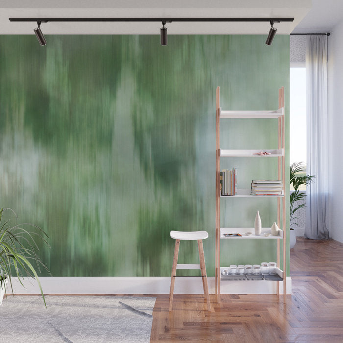Green Fusion Illustration - Adhesive Wallpaper - Removable Wallpaper - Wall Sticker - Full Size Wall Mural  - PIPAFINEART