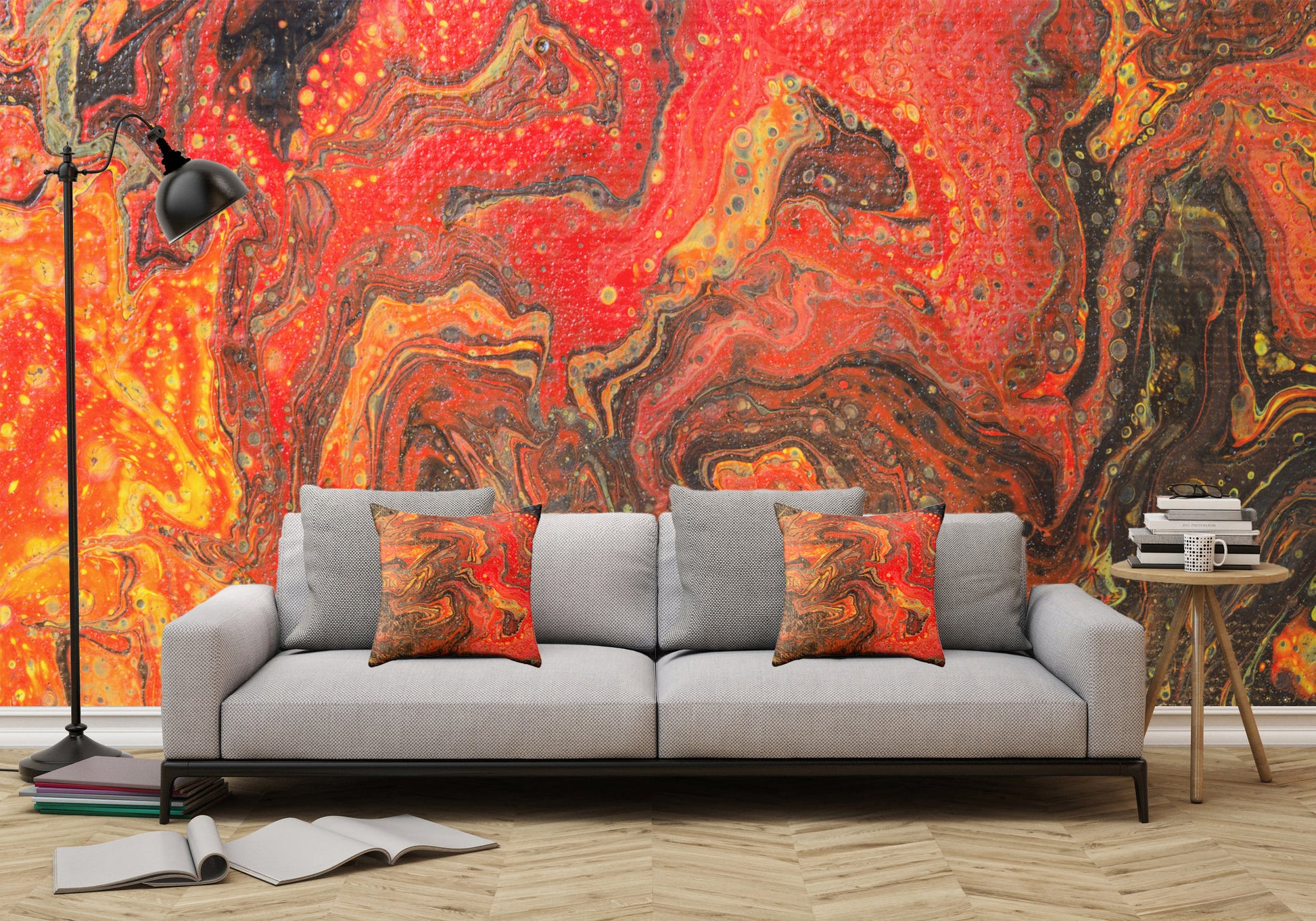 Removable Wall Mural - Wallpaper  Abstract Artwork - Fluid Art Pour 24  - PIPAFINEART