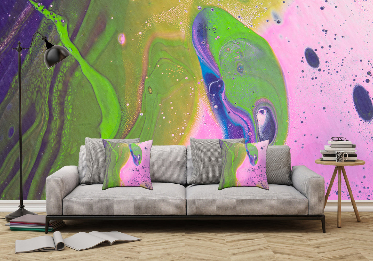Removable Wall Mural - Wallpaper  Abstract Artwork - Fluid Art Pour 30  - PIPAFINEART