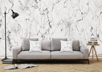 Marble Stone White, Black and Gray Texture - Adhesive Wallpaper - Removable Wallpaper - Wall Sticker - Full Size Wall Mural  - PIPAFINEART