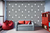 Hypnotic Black and White Circle Pattern - Adhesive Wallpaper - Removable Wallpaper - Wall Sticker - Full Size Wall Mural  - PIPAFINEART