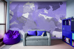 Purple Splatters Watercolor Patches - Adhesive Wallpaper - Removable Wallpaper - Wall Sticker - Full Size Wall Mural  - PIPAFINEART