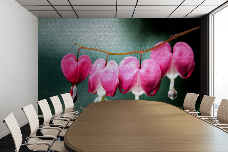 Be Still My Bleeding Heart with Stain Glass Effect - Adhesive Wallpaper - Removable Wallpaper - Wall Sticker - Full Size Wall Mural  - PIPAFINEART