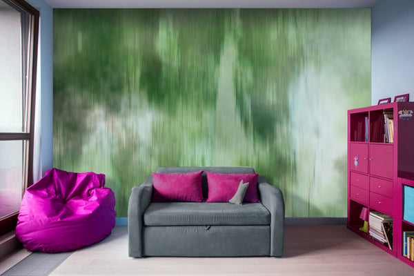 Green Fusion Illustration - Adhesive Wallpaper - Removable Wallpaper - Wall Sticker - Full Size Wall Mural  - PIPAFINEART