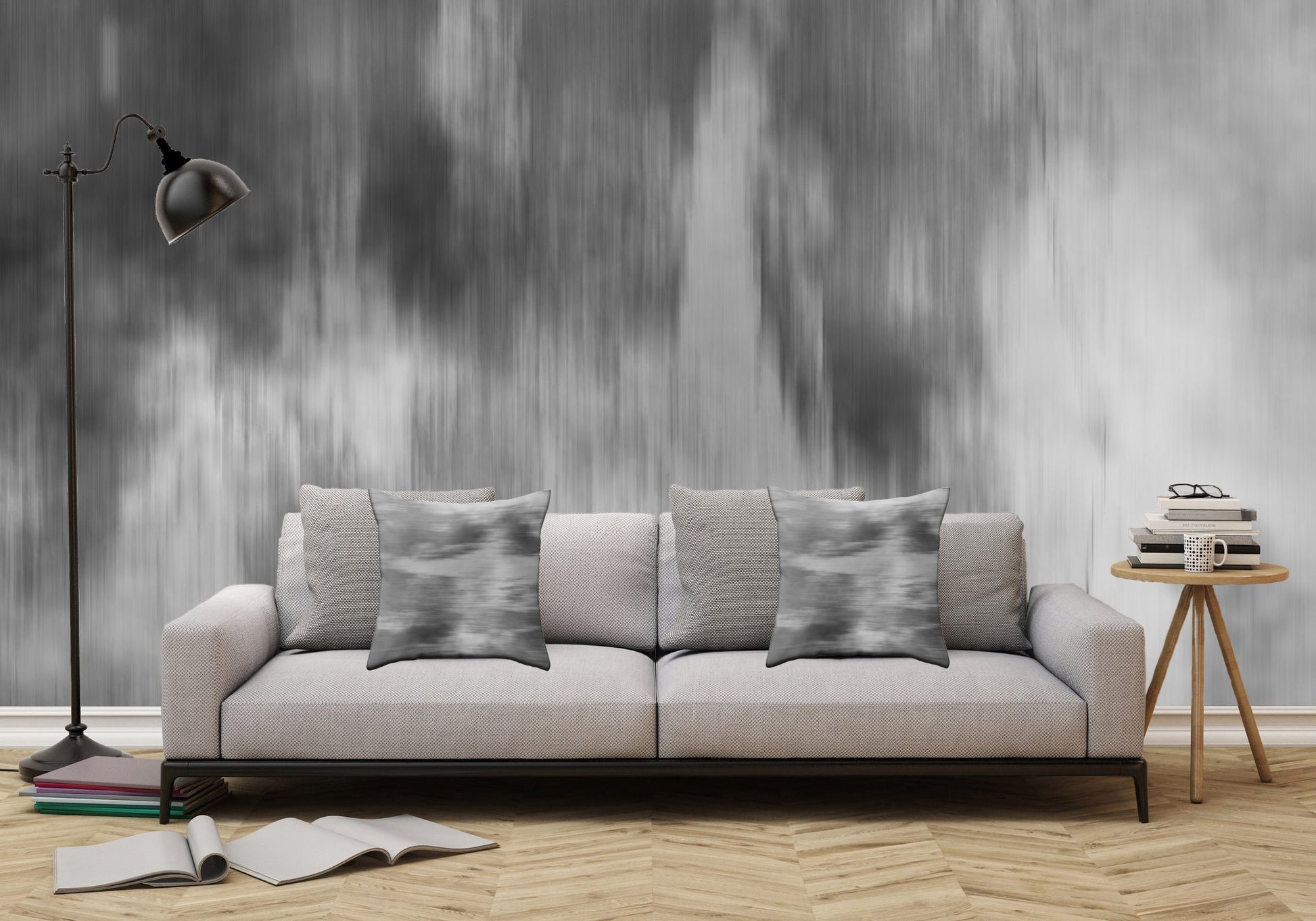 Smokey Mist Illustration - Peel and Stick Removable Wallpaper Full Size Wall Mural  - PIPAFINEART
