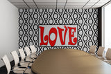 Love Xs and Os Pattern Adhesive Wallpaper - Removable Wallpaper - Wall Sticker - Full Size Wall Mural  - PIPAFINEART