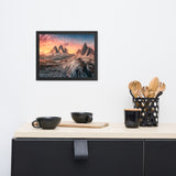 Mountain Colorful Cloudy Sunset 2 Framed Wall Art Print