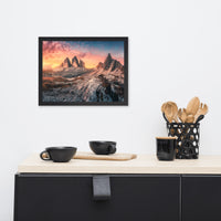 Mountain Colorful Cloudy Sunset 2 Framed Wall Art Print