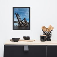 Train Drawbridge Jacksonville 3 Color Urban Landscape Framed Wall Art Print