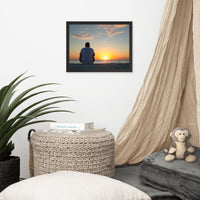 Reflections of The Day Coastal Sunset Landscape Photo Framed Wall Art Print