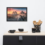 Mountain Colorful Cloudy Sunset 2 Framed Wall Art Print