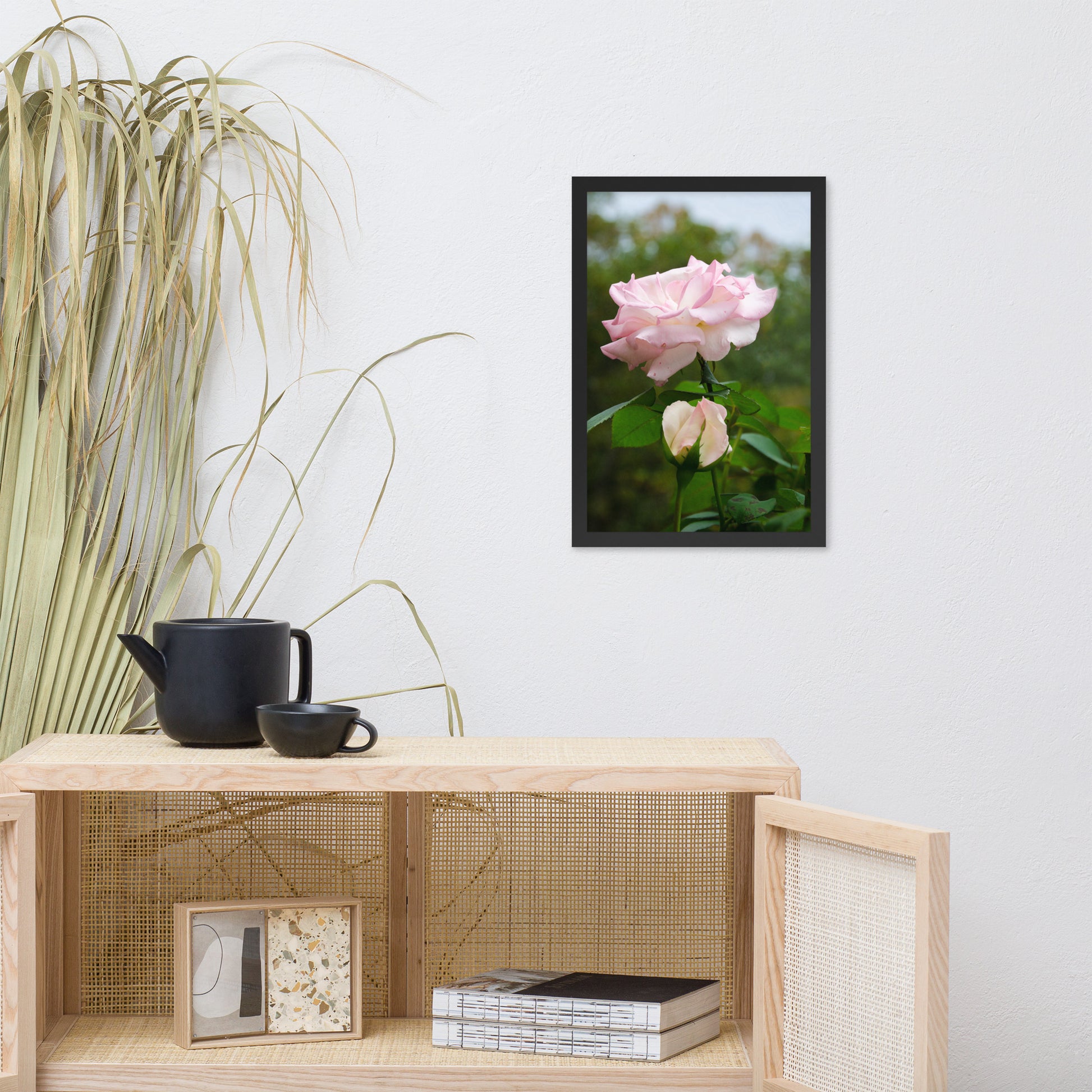 Floral Wall Prints Framed: Admiration - Pink Rose Floral / Botanical / Nature Photo Framed Wall Art Print - Artwork - Wall Decor - Home Decor