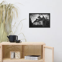 Cedar Point Lighthouse in Black and White Framed Photo Paper Wall Art Prints