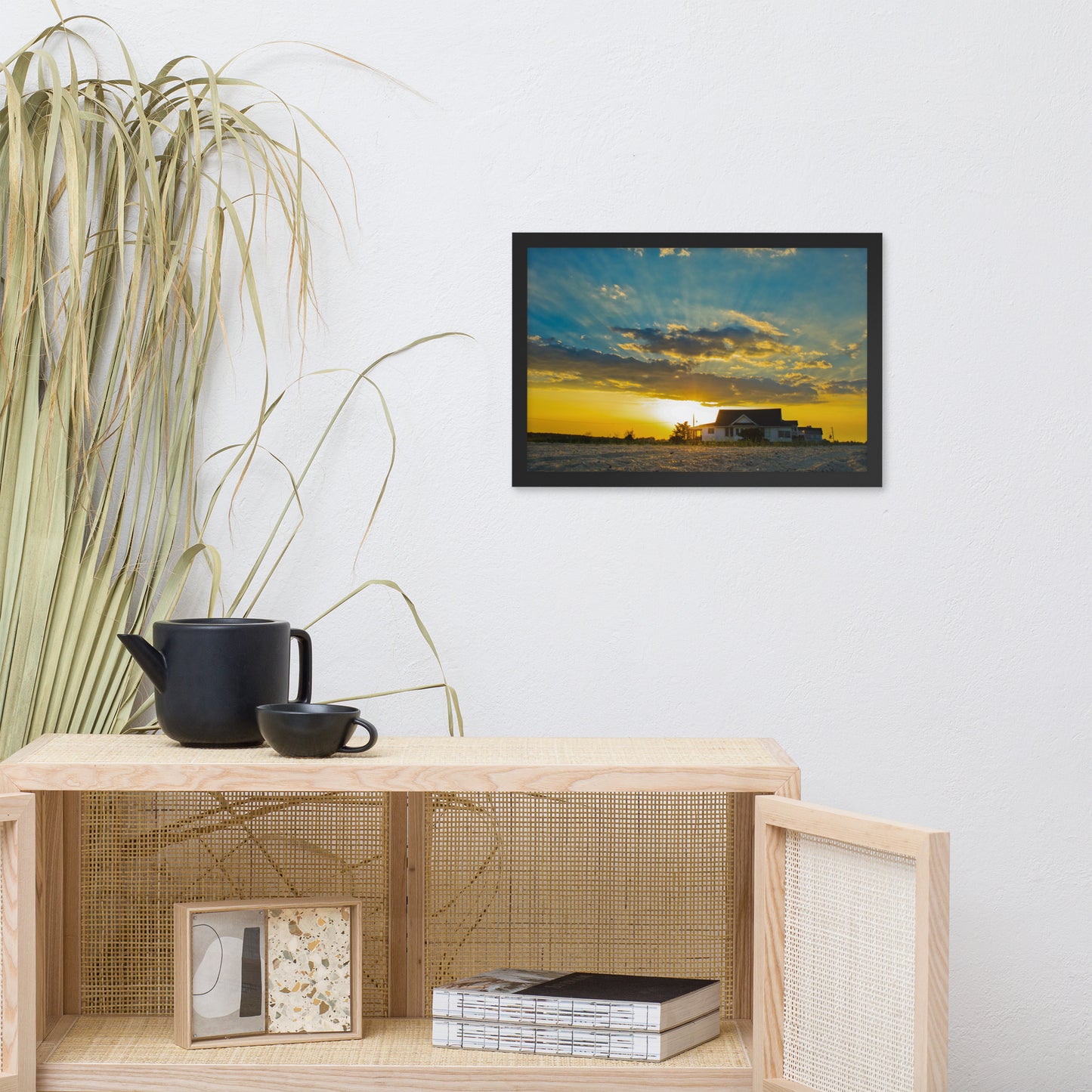 Sunset at Bowers Beach Coastal Landscape Framed Photo Paper Wall Art Prints