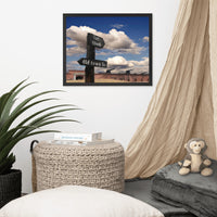 Industrial Style Wall Decor: Path Sign and Fort Clinch Urban Landscape Photo Framed Wall Art Print