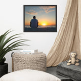 Reflections of The Day Coastal Sunset Landscape Photo Framed Wall Art Print