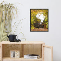 Steam Train with Autumn Foliage Rural Landscape Framed Photo Paper Wall Art Prints