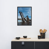 Train Drawbridge Jacksonville 3 Color Urban Landscape Framed Wall Art Print
