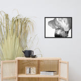 Bold Iris on White Black and White Floral Nature Photo Framed Wall Art Print