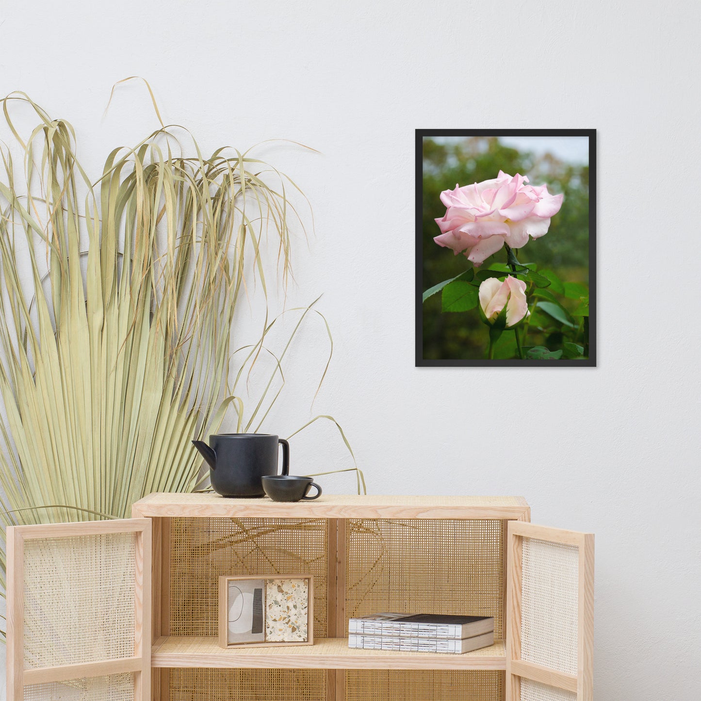 Flower Framed Prints: Admiration - Pink Rose Floral / Botanical / Nature Photo Framed Wall Art Print - Artwork - Wall Decor - Home Decor