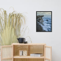 Splashing on the Jetty Coastal Landscape Framed Photo Paper Wall Art Prints