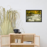 Waterfalls in the Autumn Foliage Landscape Framed Photo Paper Wall Art Prints