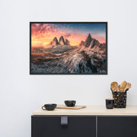 Mountain Colorful Cloudy Sunset 2 Framed Wall Art Print