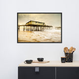 Abandoned Frisco Fishing Pier Coastal Landscape Photo Framed Wall Art Prints