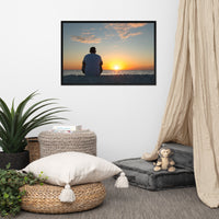 Reflections of The Day Coastal Sunset Landscape Photo Framed Wall Art Print