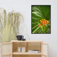 Bloodflowers and Palm Color Floral Nature Photo Framed Wall Art Print