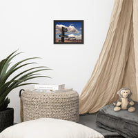 Industrial Farmhouse Wall Art: Path Sign and Fort Clinch Urban Landscape Photo Framed Wall Art Print
