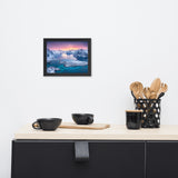 Reine at Winter Sunset Icy Mountain Framed Wall Art Print