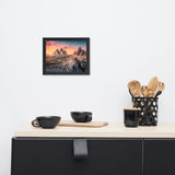 Mountain Colorful Cloudy Sunset 2 Framed Wall Art Print
