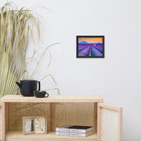 Blooming Lavender Field and Sunset Floral Landscape Framed Photo Paper Wall Art Prints