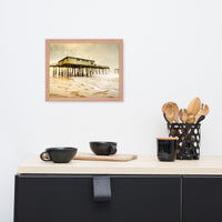 Abandoned Frisco Fishing Pier Coastal Landscape Photo Framed Wall Art Prints