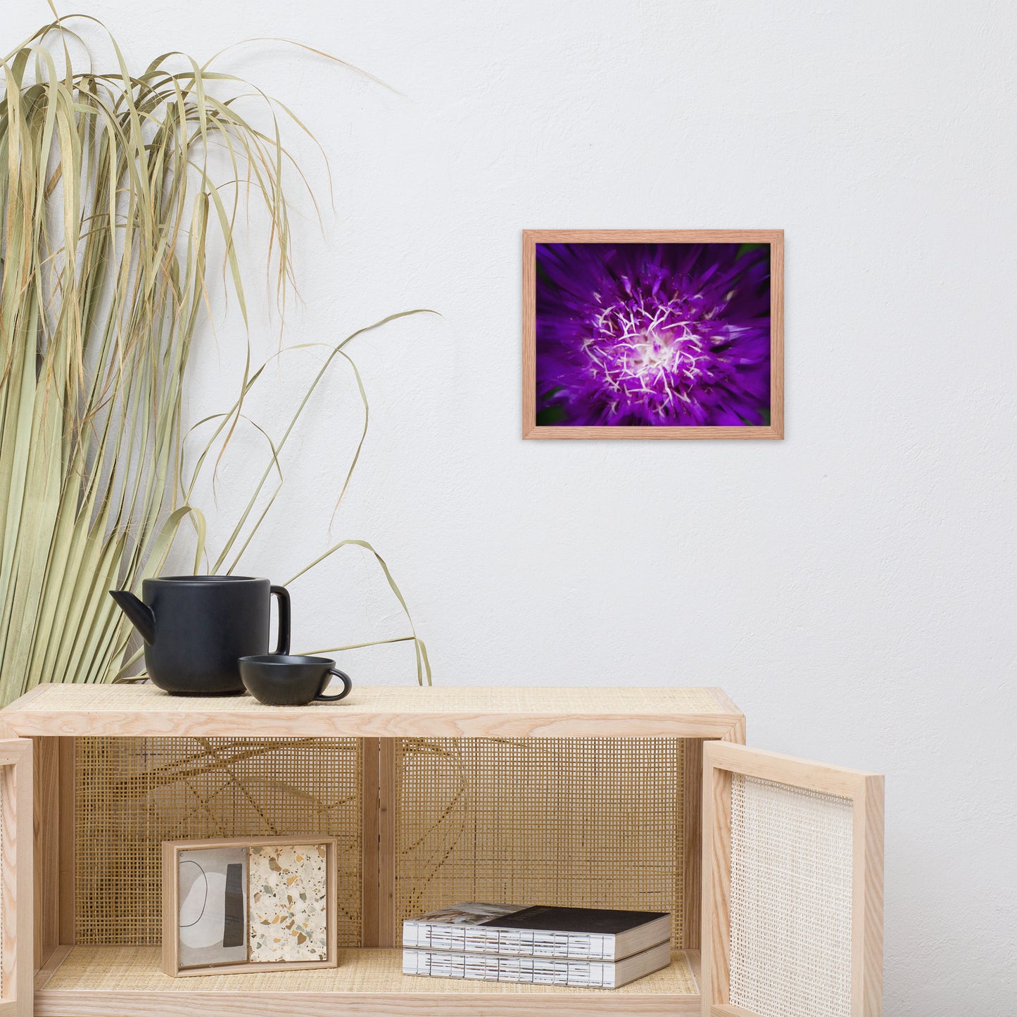 Living Room Flower Wall: Purple Abstract Flower - Botanical / Floral / Flora / Flowers / Nature Photograph Framed Wall Art Print - Artwork - Wall Decor