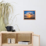 Sunset at Breakwater Lighthouse Landscape Framed Photo Paper Wall Art Prints