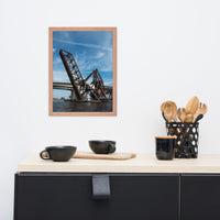 Train Drawbridge Jacksonville 3 Color Urban Landscape Framed Wall Art Print