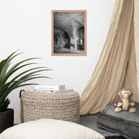 Fort Clinch Bunker Room Black and White Architecture Photograph Framed Wall Art Print