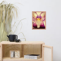 Antiqued Iris Floral Nature Photo Framed Wall Art Print