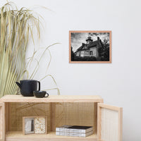 Cedar Point Lighthouse in Black and White Framed Photo Paper Wall Art Prints