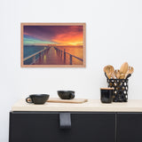 Surreal Wooden Pier At Sunset with Intrigued Effect Framed Wall Art Prints