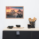 Mountain Colorful Cloudy Sunset 2 Framed Wall Art Print