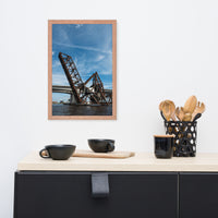 Train Drawbridge Jacksonville 3 Color Urban Landscape Framed Wall Art Print