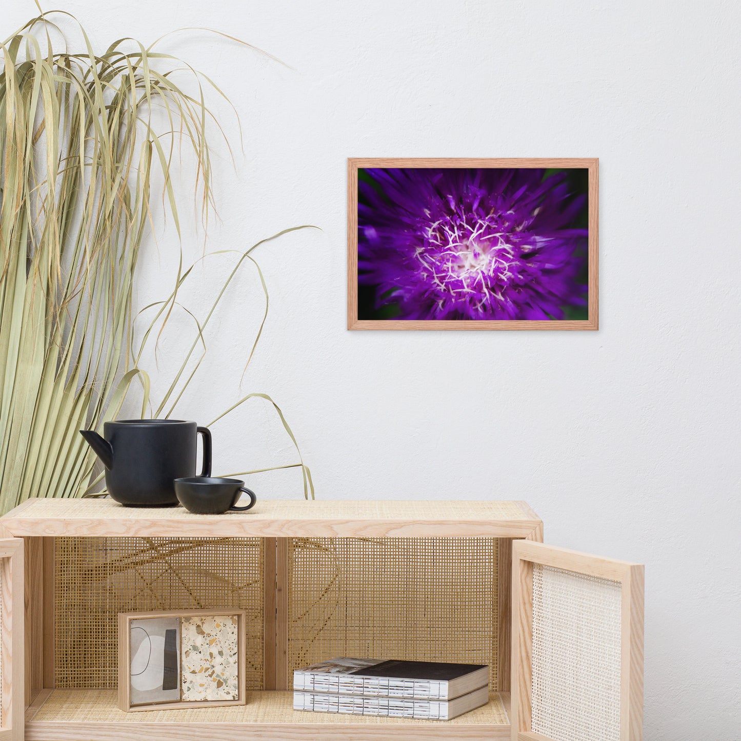 Bright Prints For Living Room: Purple Abstract Flower - Botanical / Floral / Flora / Flowers / Nature Photograph Framed Wall Art Print - Artwork - Wall Decor