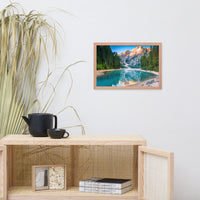 Misty Lake and Snowcap Mountain Reflections Framed Photo Paper Wall Art Prints
