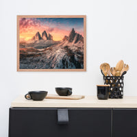 Mountain Colorful Cloudy Sunset 2 Framed Wall Art Print