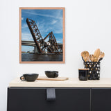 Train Drawbridge Jacksonville 3 Color Urban Landscape Framed Wall Art Print