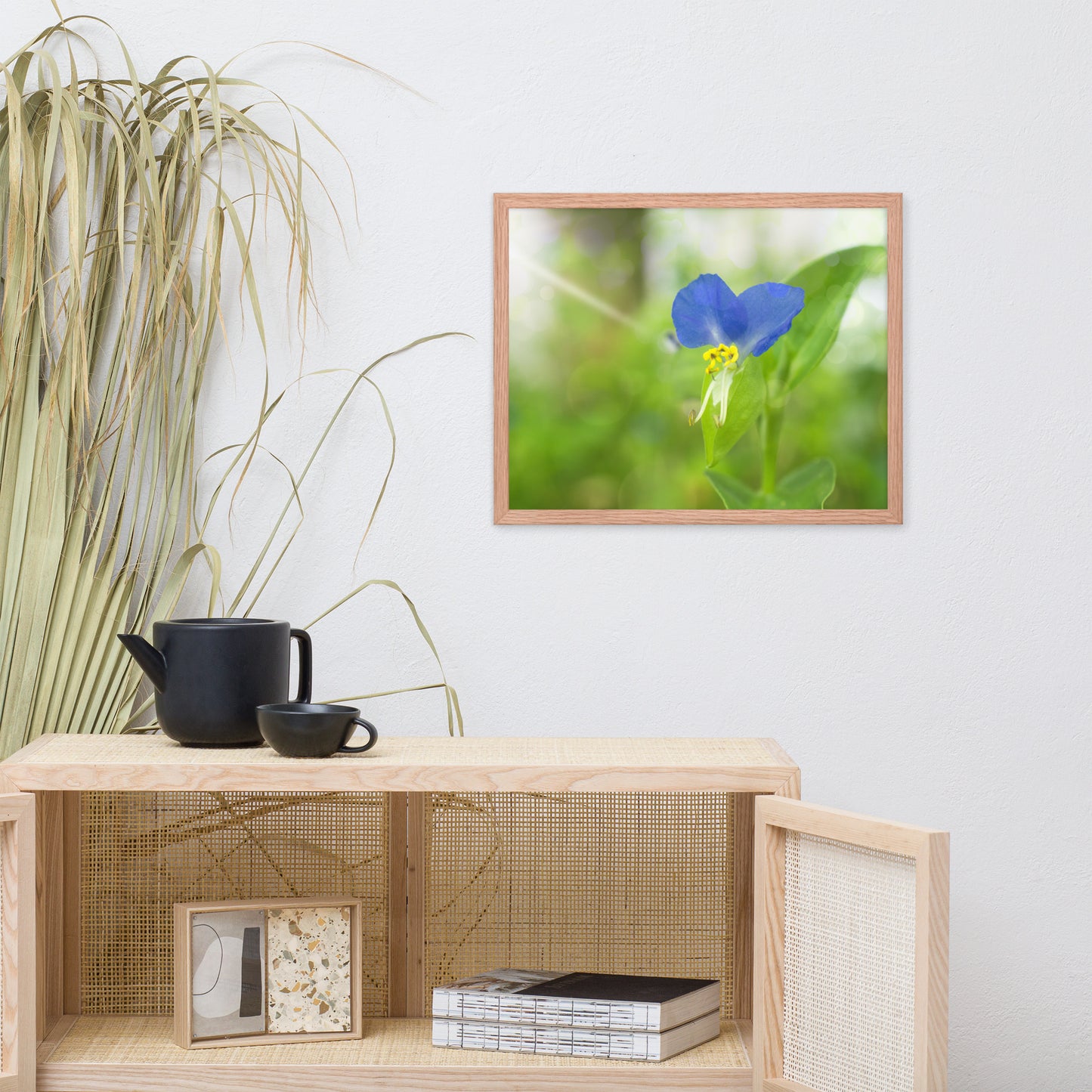 Colourful Prints For Kitchen: Asiatic Dayflower - Floral / Botanical / Nature Photo Framed Wall Art Print - Artwork - Modern Wall Decor